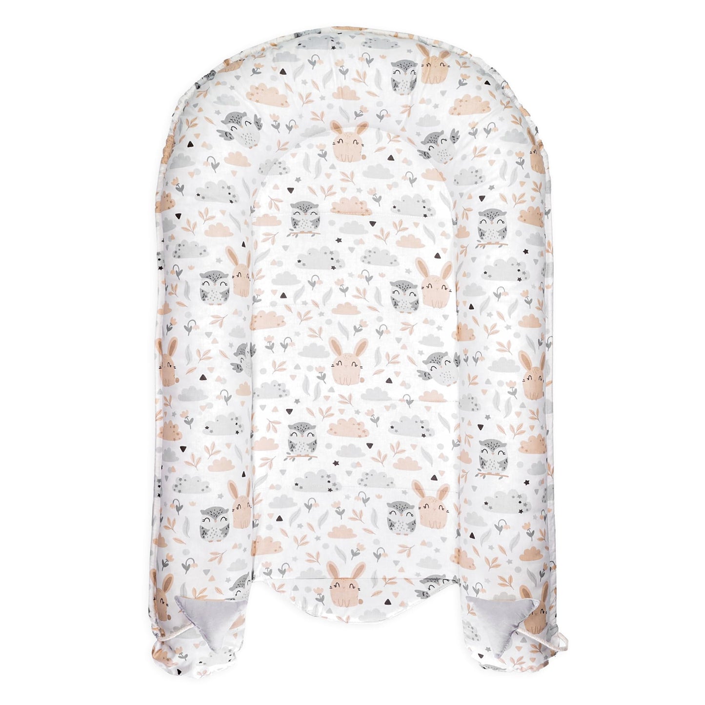 Nido Bebé 90x50 cm – Algodón, Reductor de Cuna, Gris Claro